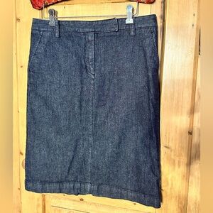 Talbots Black Denim Pencil Skirt Size 8 Like New